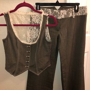 Bebe Brownish-Gray Suit Set